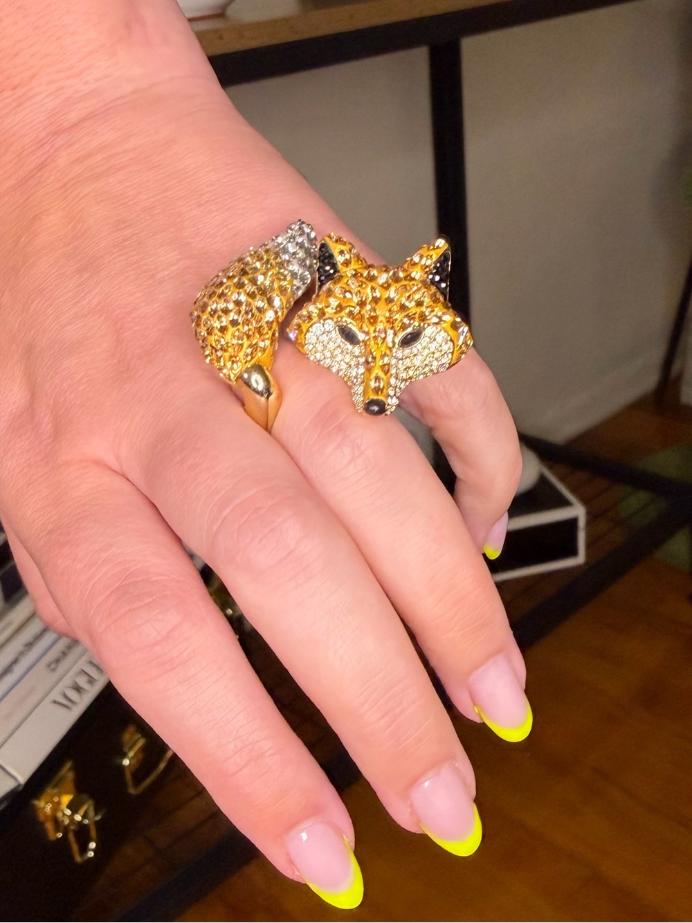 Swarovski XL Crystal Fox Ring Size 55